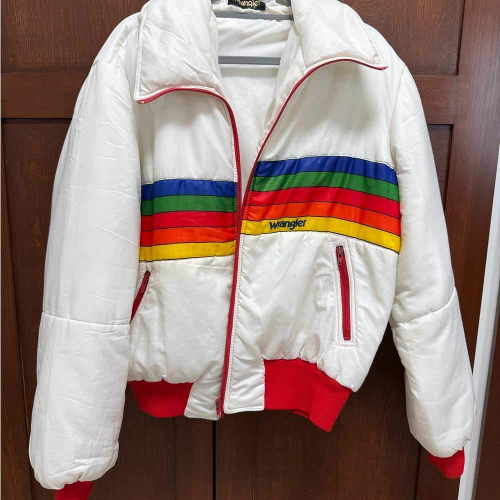 80s Wrangler Multicolor Striped White Jacket